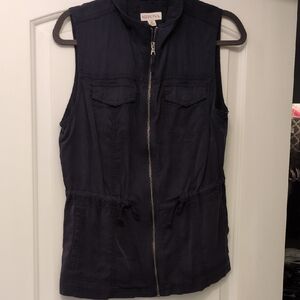 Merona Dark Blue Zip-Up Vest